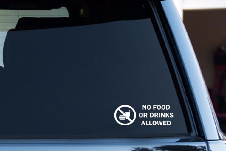 No food and drinks in car