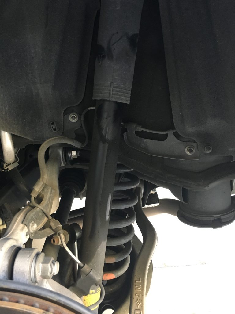Faulty leaking rear shock absorbers