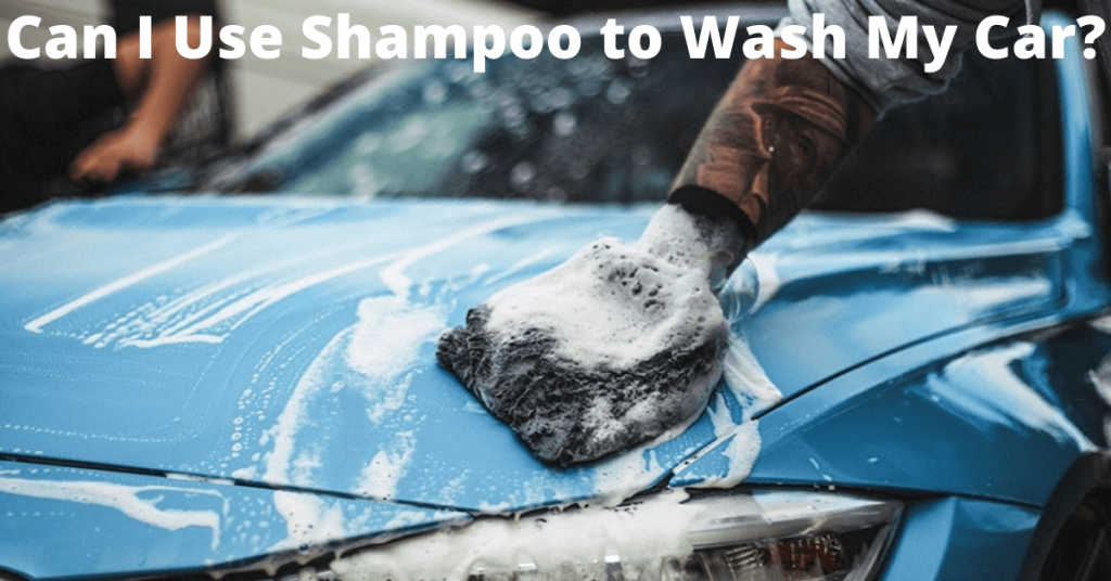 washing a car with shampoo