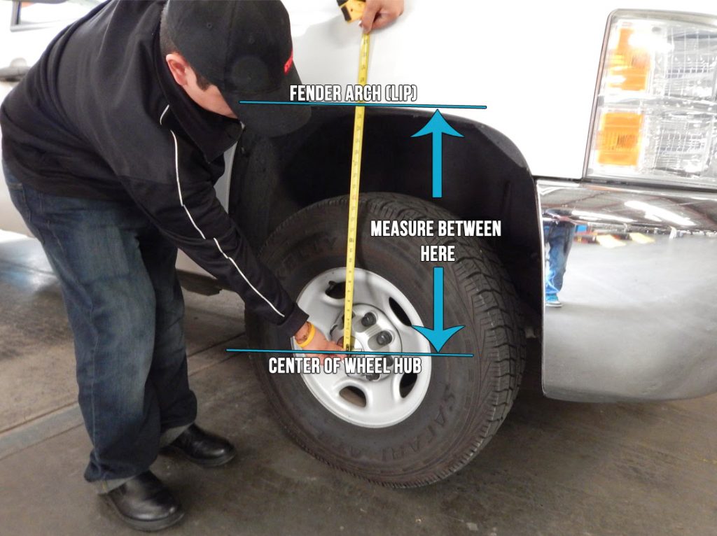 how to measure vehicle ride height